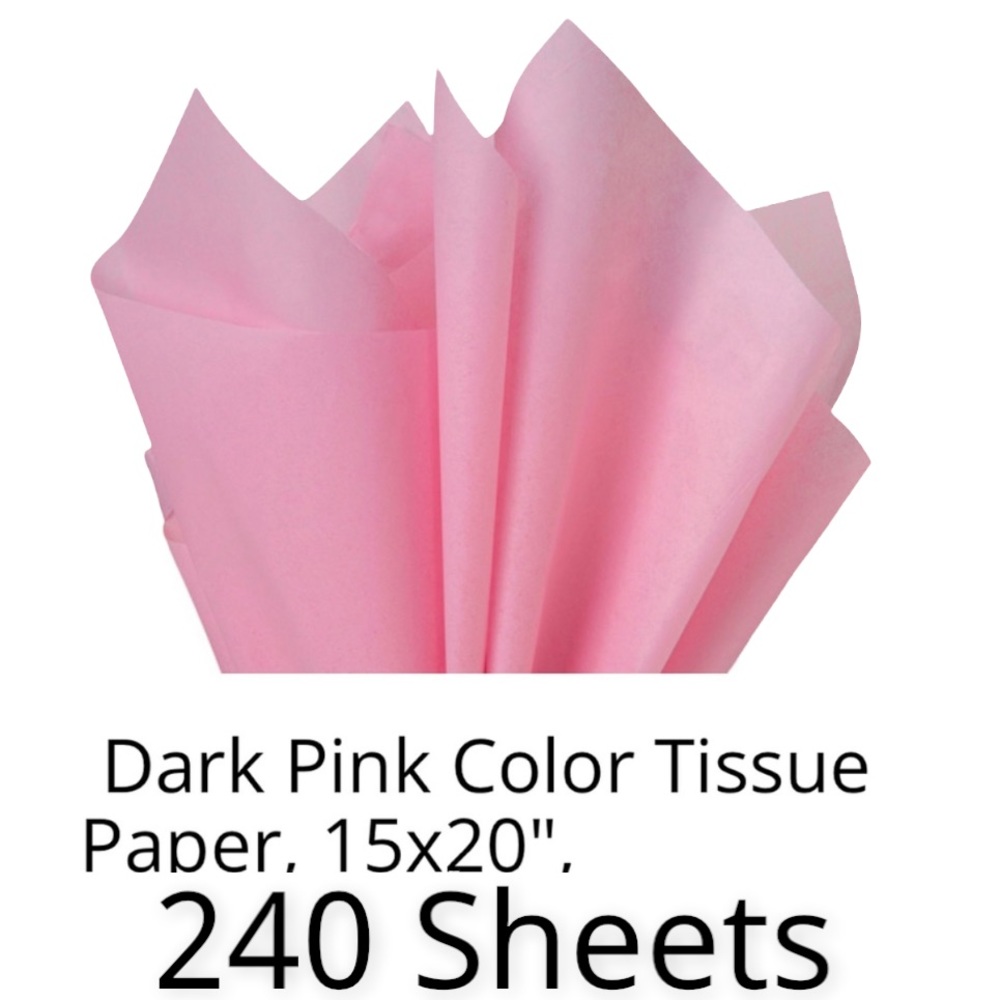 📦 SALE 📦 Tissue Paper, Dark Pink, Bulk Pack, 240 Sheets, 15x20 - Picture 2 of 2